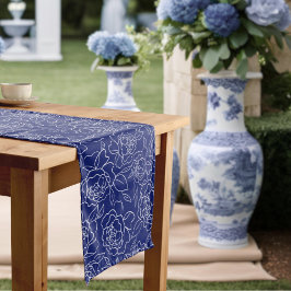 Etwas Blau, bevor ich florales Brautparty mache Mittelgroßer Tischläufer