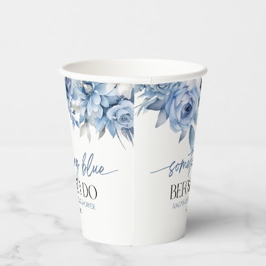 Etwas Blau, bevor ich florales Brautparty mache Pappbecher (Rechts)