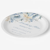 Etwas Blau bevor ich florales Brautparty mache Pappteller (Schrägansicht)