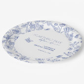 Etwas Blau, bevor ich florales Brautparty mache Pappteller (Schrägansicht)