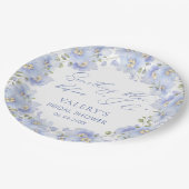 Etwas Blau, bevor ich florales Brautparty mache Pappteller (Schrägansicht)