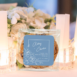 Etwas Blau, bevor ich florales Brautparty mache Quadratischer Aufkleber