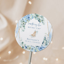 Etwas Blau, bevor ich florales Brautparty mache Runder Aufkleber