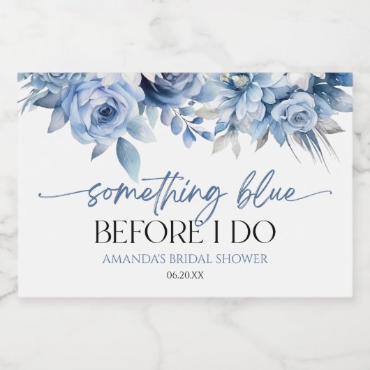 Etwas Blau, bevor ich florales Brautparty mache Schaumweinetikett (Einzelnes Label)