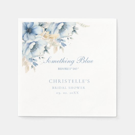 Etwas Blau bevor ich florales Brautparty mache Serviette (Vorderseite)