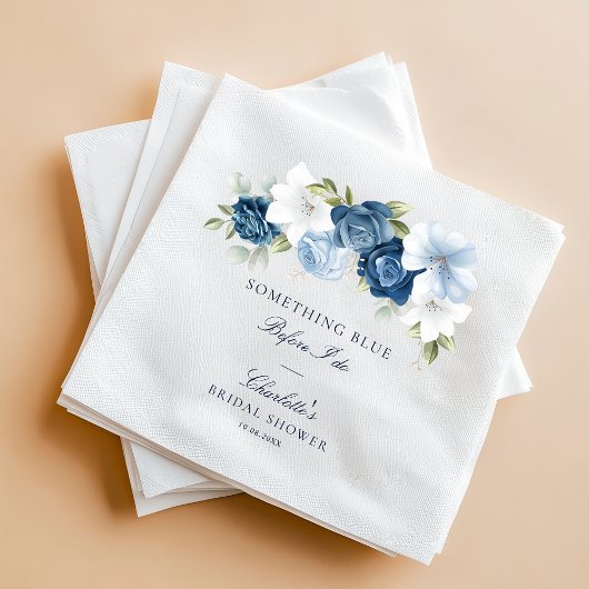 Etwas Blau, bevor ich florales Brautparty mache Serviette