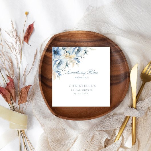 Etwas Blau bevor ich florales Brautparty mache Serviette