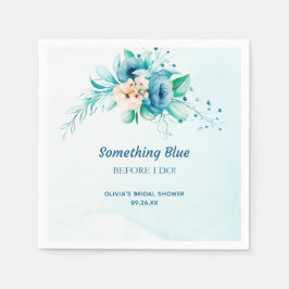 Etwas Blau, bevor ich florales Brautparty mache Serviette