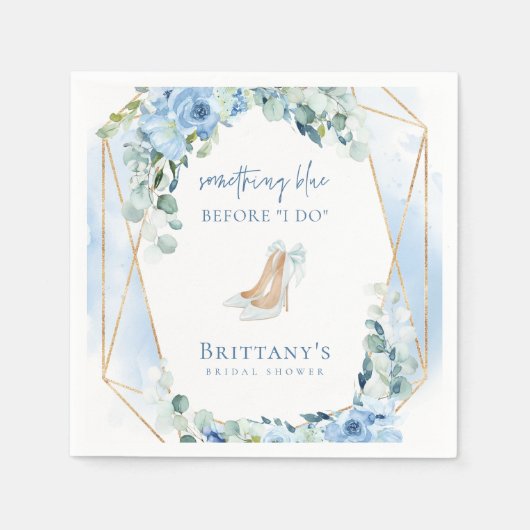 Etwas Blau, bevor ich florales Brautparty mache Serviette (Vorderseite)