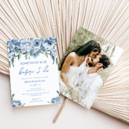 Etwas Blau, bevor ich Foto Brautparty Einladung