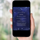 Etwas Blau bevor ich Glitzer Brautparty mache Einladung