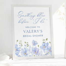 Etwas Blau, bevor ich grün floral Bridal tun Poster