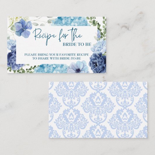 Etwas Blau bevor ich Hydrangea-Brautparty Begleitkarte (Vorne/Hinten)