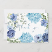 Etwas Blau bevor ich Hydrangea-Brautparty Dankeskarte (Vorderseite)