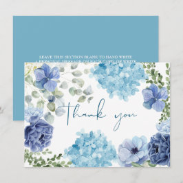 Etwas Blau bevor ich Hydrangea-Brautparty Dankeskarte
