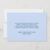 Etwas Blau bevor ich Hydrangea-Brautparty Dankeskarte (Rückseite)