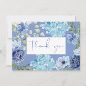 Etwas Blau bevor ich Hydrangea-Brautparty Dankeskarte (Vorderseite)