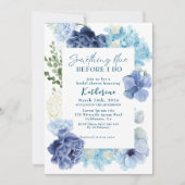 Etwas Blau bevor ich Hydrangea-Brautparty Einladung (Vorderseite)