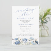 Etwas Blau, bevor ich Hydrangea-Brautparty Einladung (Stehend Vorderseite)