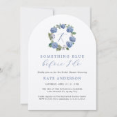 Etwas Blau, bevor ich Hydrangea-Brautparty Einladung (Vorderseite)