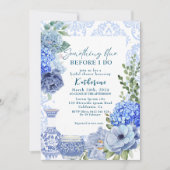 Etwas Blau bevor ich Hydrangea-Brautparty Einladung (Vorderseite)