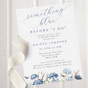 Etwas Blau, bevor ich Hydrangea-Brautparty Einladung