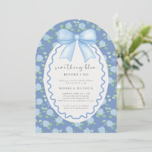 Etwas Blau, bevor ich Hydrangea-Brautparty Einladung