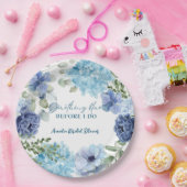 Etwas Blau bevor ich Hydrangea-Brautparty Pappteller (Party)