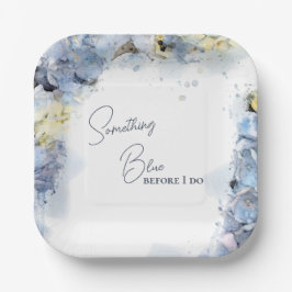 Etwas Blau, bevor ich Hydrangea-Brautparty Pappteller