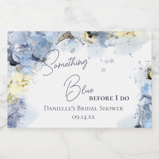 Etwas Blau, bevor ich Hydrangea-Brautparty Schaumweinetikett (Einzelnes Label)