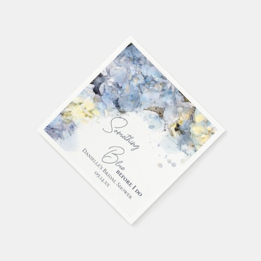 Etwas Blau, bevor ich Hydrangea-Brautparty Serviette (Ecke)