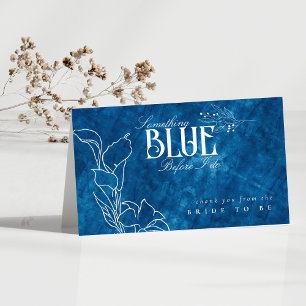 Etwas Blau, bevor ich Line Floral Vielen Dank Dankeskarte