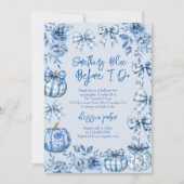 Etwas Blau bevor ich Pumpkin-Brautparty Einladung (Vorderseite)