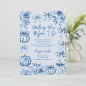 Etwas Blau bevor ich Pumpkin-Brautparty Einladung (Stehend Vorderseite)