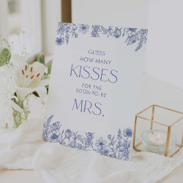 Etwas Blau, bevor ich raten, wie viele Küsse? Sockelschild