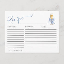 ETWAS BLAU, BEVOR ICH Recipe. Begleitkarte