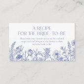 Etwas Blau, bevor ich Rezept für die Braut. Begleitkarte (Vorderseite)