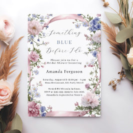 Etwas Blau, bevor ich rosa Brautparty mache Einladung