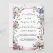 Etwas Blau, bevor ich rosa Brautparty mache Einladung (Vorderseite)