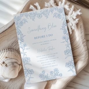 Etwas Blau, bevor ich Rose Brautparty Einladung