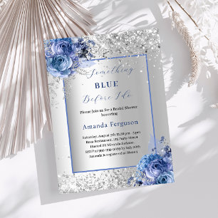 Etwas Blau bevor ich Silber Brautparty mache Einladung