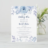 Etwas Blau, bevor ich Skript-Brautparty Einladung (Stehend Vorderseite)