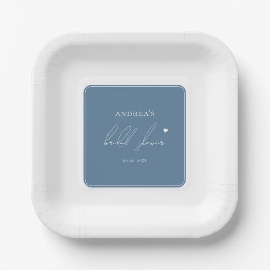 Etwas Blau bevor ich stilvolles Brautparty mache Pappteller (Vorderseite)