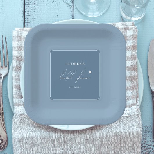 Etwas Blau bevor ich stilvolles Brautparty mache Pappteller