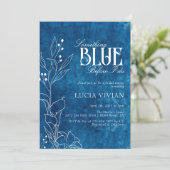 Etwas Blau, bevor ich texturierte Brautparty Einladung (Stehend Vorderseite)
