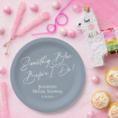 Etwas Blau bevor ich tue | Blaues Brautparty Pappteller (Party)