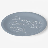 Etwas Blau bevor ich tue | Blaues Brautparty Pappteller (Schrägansicht)