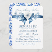 Etwas Blau, bevor ich tue, Floral und Bow Einladung (Vorne/Hinten)