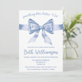Etwas Blau bevor ich tue! Modernes Brautparty Einladung (Stehend Vorderseite)