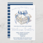 Etwas Blau bevor ich tue! Ring Box-Brautparty Einladung (Vorne/Hinten)